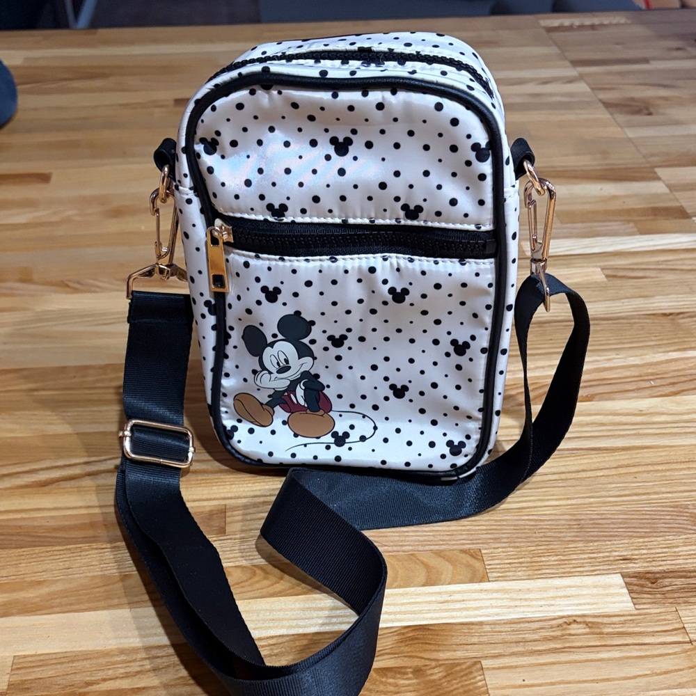 Disney Mickey Mouse Black and White Polka Dot Bag